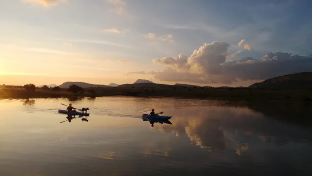 Sunset kayaking on Renosterfontein Dam | Renosterfontein Accommodation - Limpopo - Rankin's Pass - Renosterfontein Dam