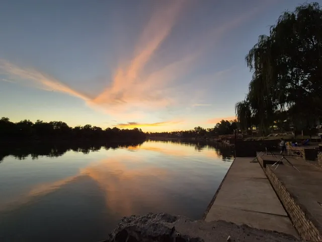 Sunset over the Vaal River fishing decks | Riverview Resort - North West - Bloemhof - Vaal River