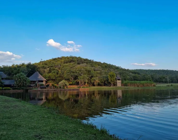 Bass Lake and lodge buildings | Bass Lake Lodge - Gauteng - De Wagensdrift