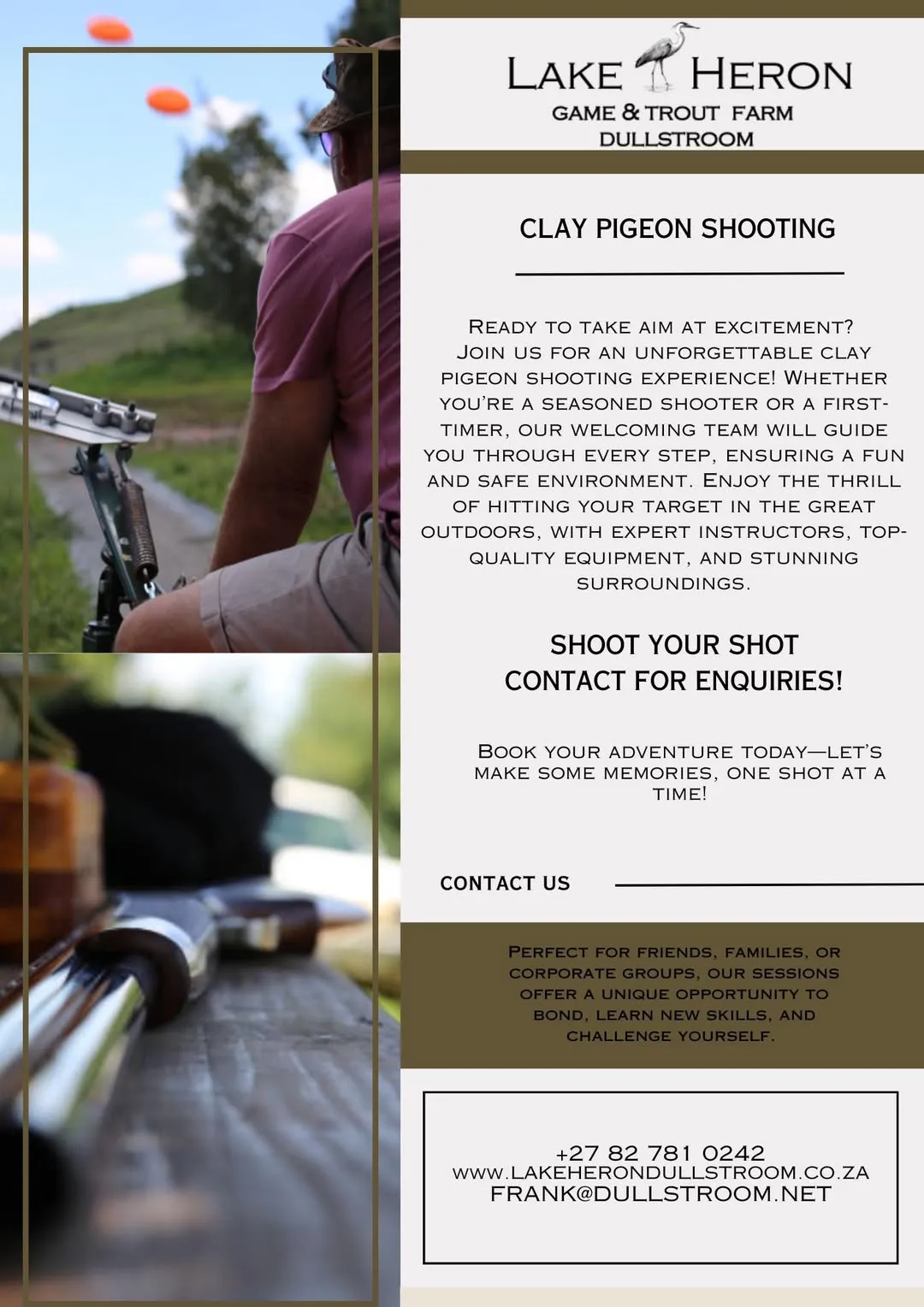 Clay pigeon shooting on the farm | Lake Heron Game & Trout Farm - Mpumalanga - Dullstroom
