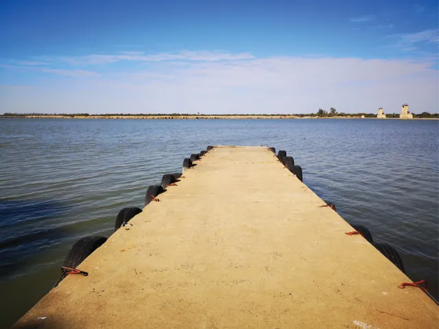 Calm weir pool from the jetty | Vaalharts Weir - Northern Cape - Warrenton - Vaalharts Weir