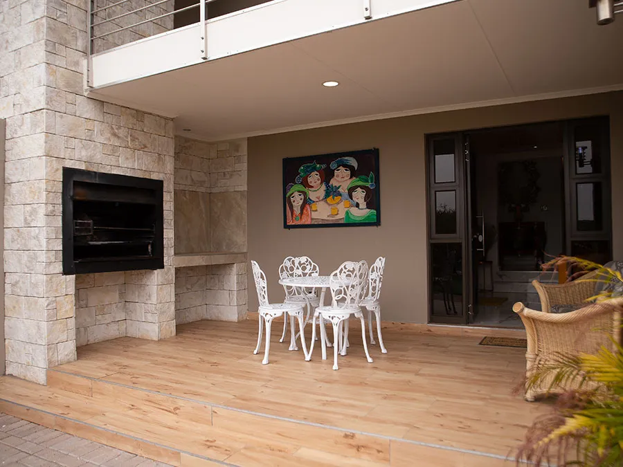 Chalet patio with built-in braai | Destination River Resort - Northern Cape - Groblershoop - Orange River