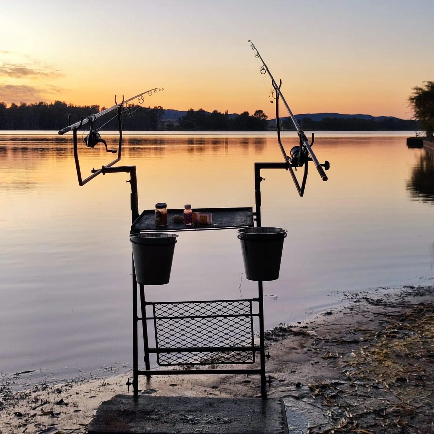 Rod pod fishing at sunset | Van Niekerksrus Resort and Camping - Gauteng - Deneysville - Vaal Dam