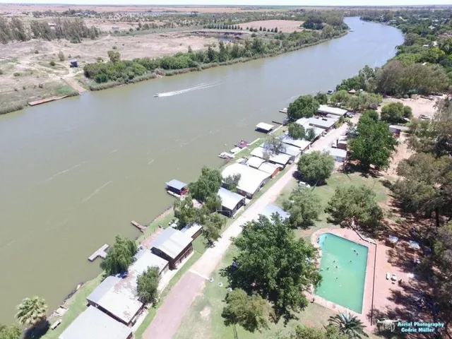 Aerial view of the Vaal River camp | Christiana On Vaal - North West - Christiana - Vaal River