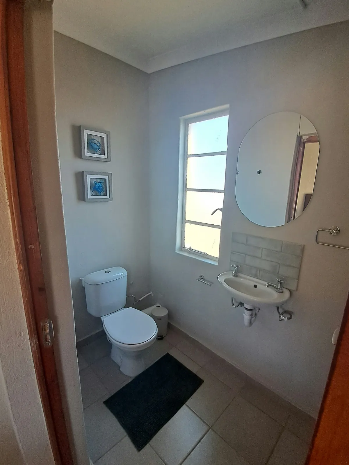 Bathroom with toilet and basin at Chalet 3, FleckVieh | Fleckvieh Guest Farm - Chalet 3 - Western Cape - Swellendam