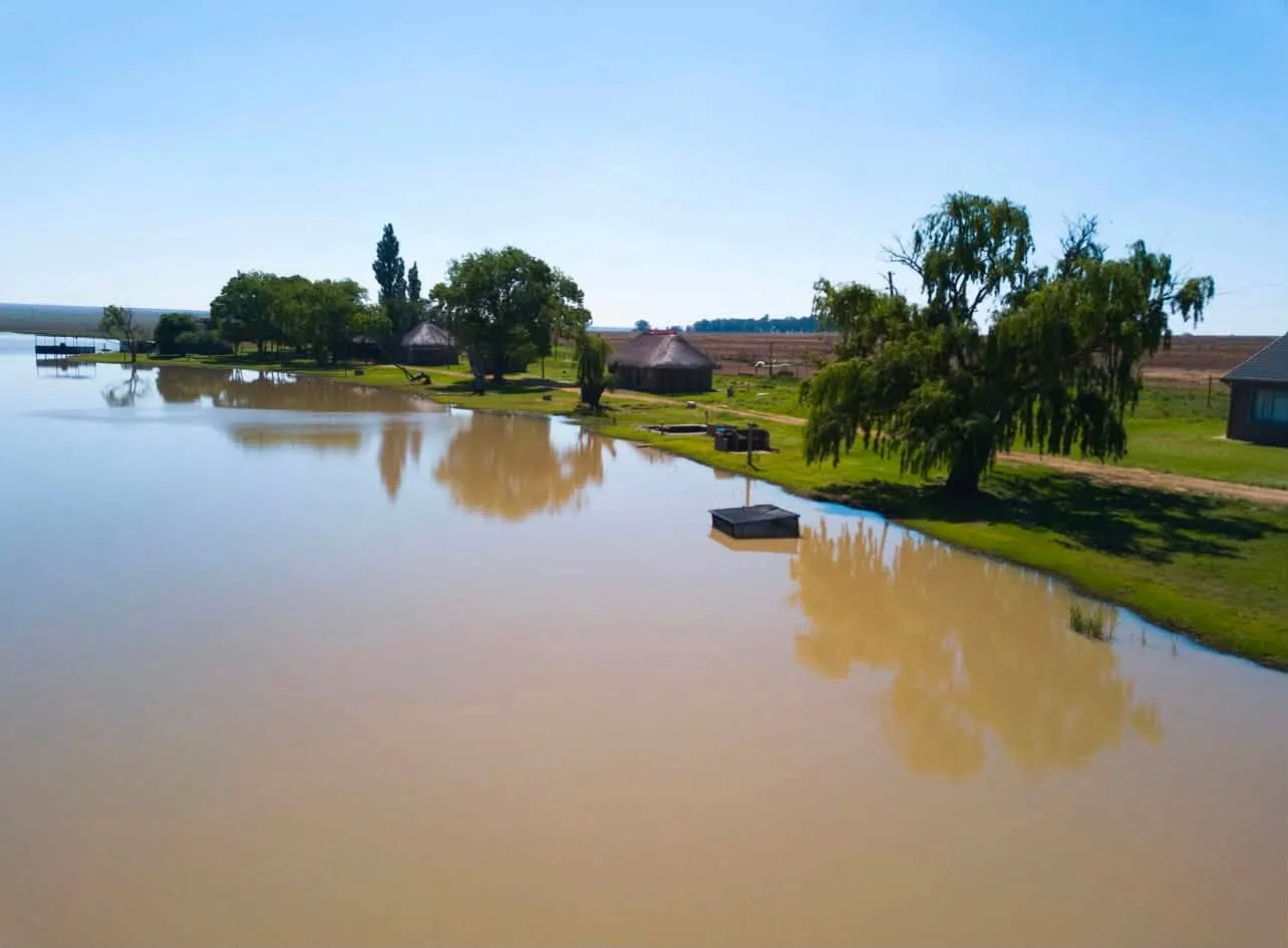 Resort and dam from above | Klein Oasis Visvang Oord - Free State - Frankfort