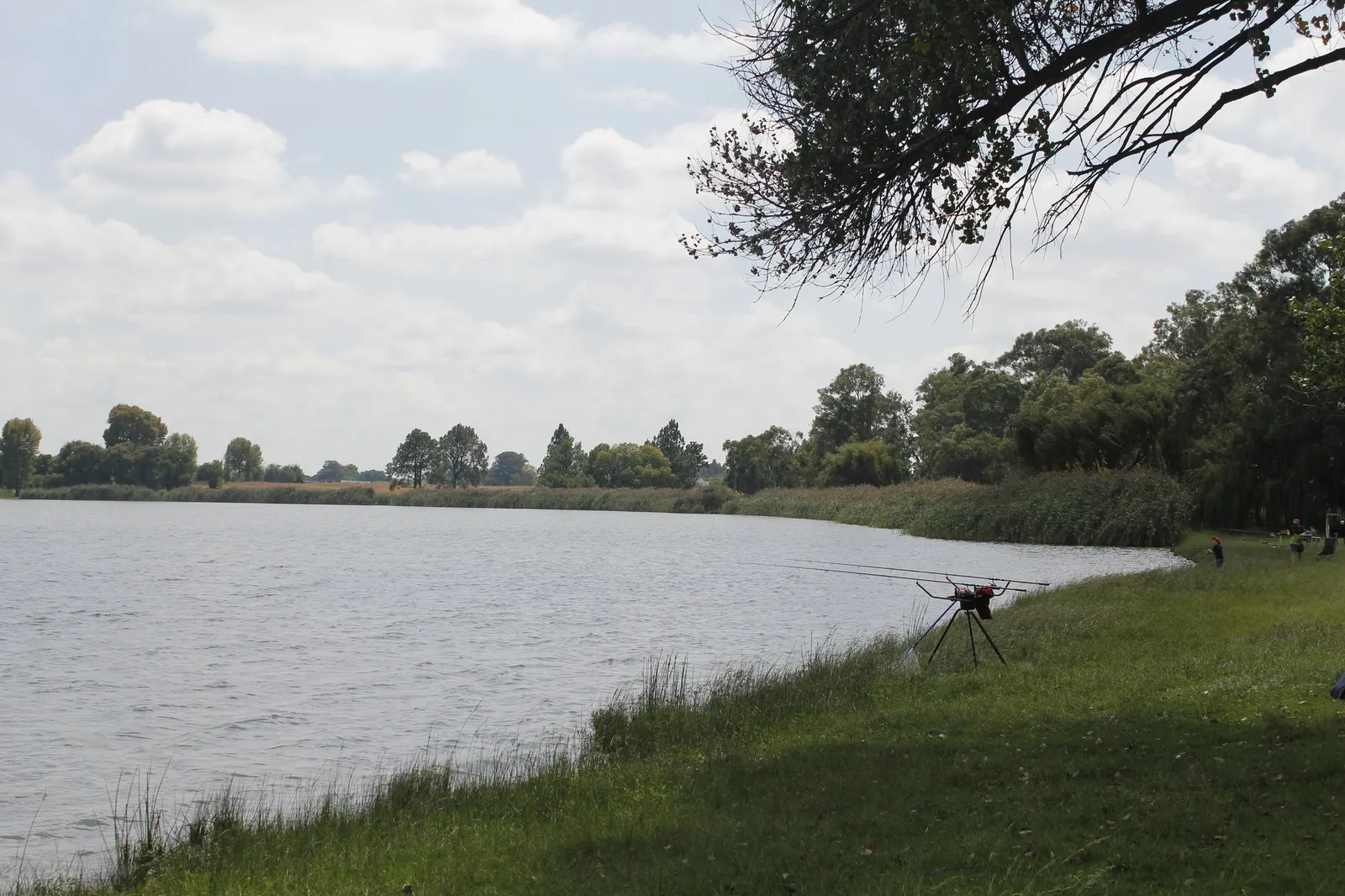 Dam shoreline with fishing rods | Blaauwpan Dam - Gauteng - Kempton Park - Blaauwpan Dam
