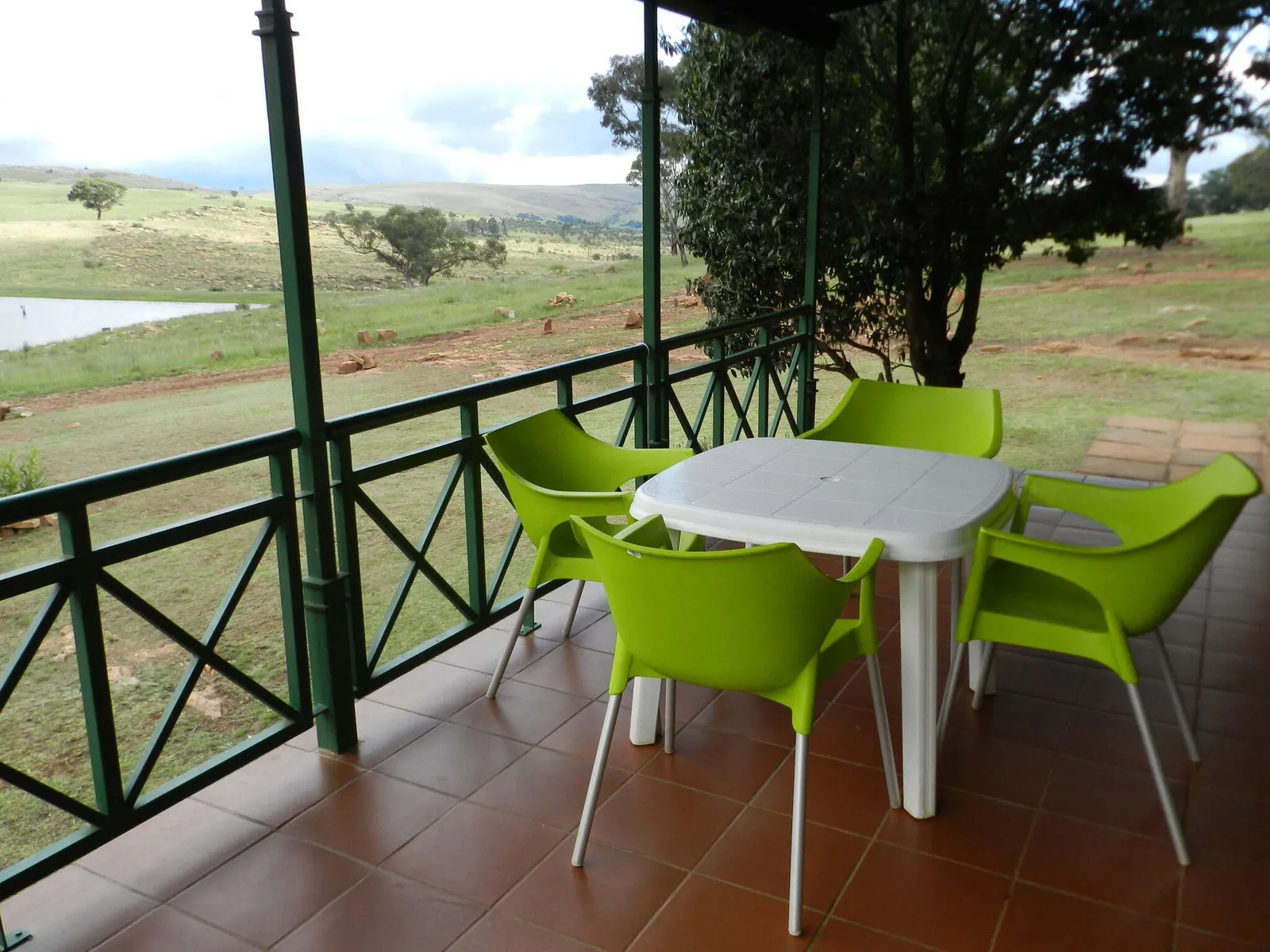 Cormorant Cove veranda over Meike's Mere | Field & Stream - Mpumalanga - Dullstroom - Witpoort River