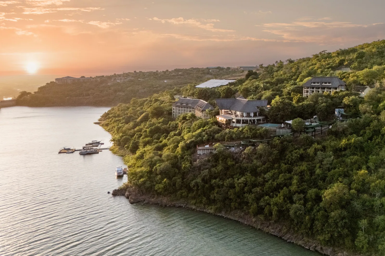 Aerial view of the lodge and marina | Jozini Tiger Lodge and Spa By Dream Resorts - KwaZulu-Natal - Jozini - Lake Jozini (Pongolapoort Dam)