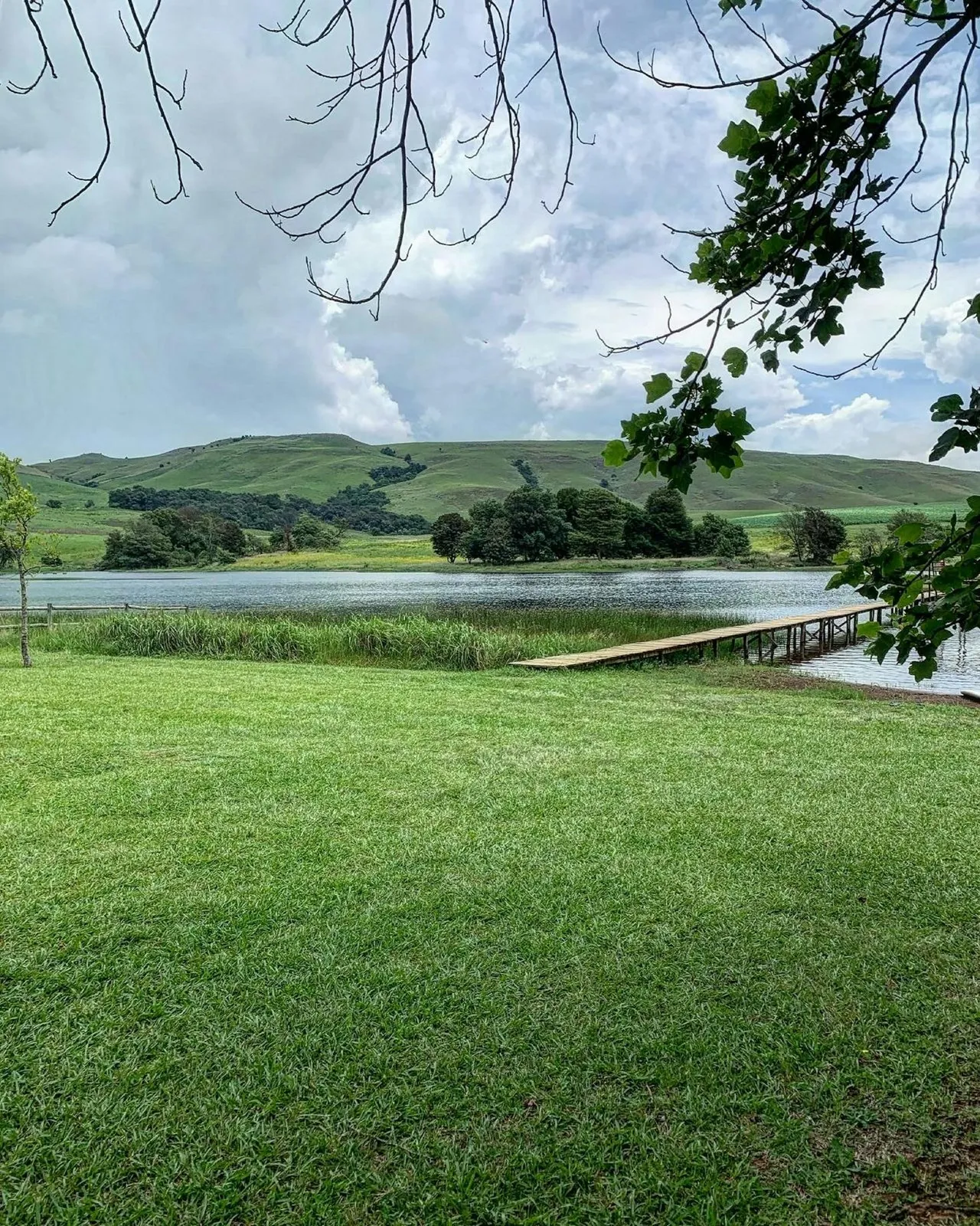 Farm dam and jetty | Blesberg Farm Cottages - Rustic Camping - KwaZulu-Natal - Lidgetton