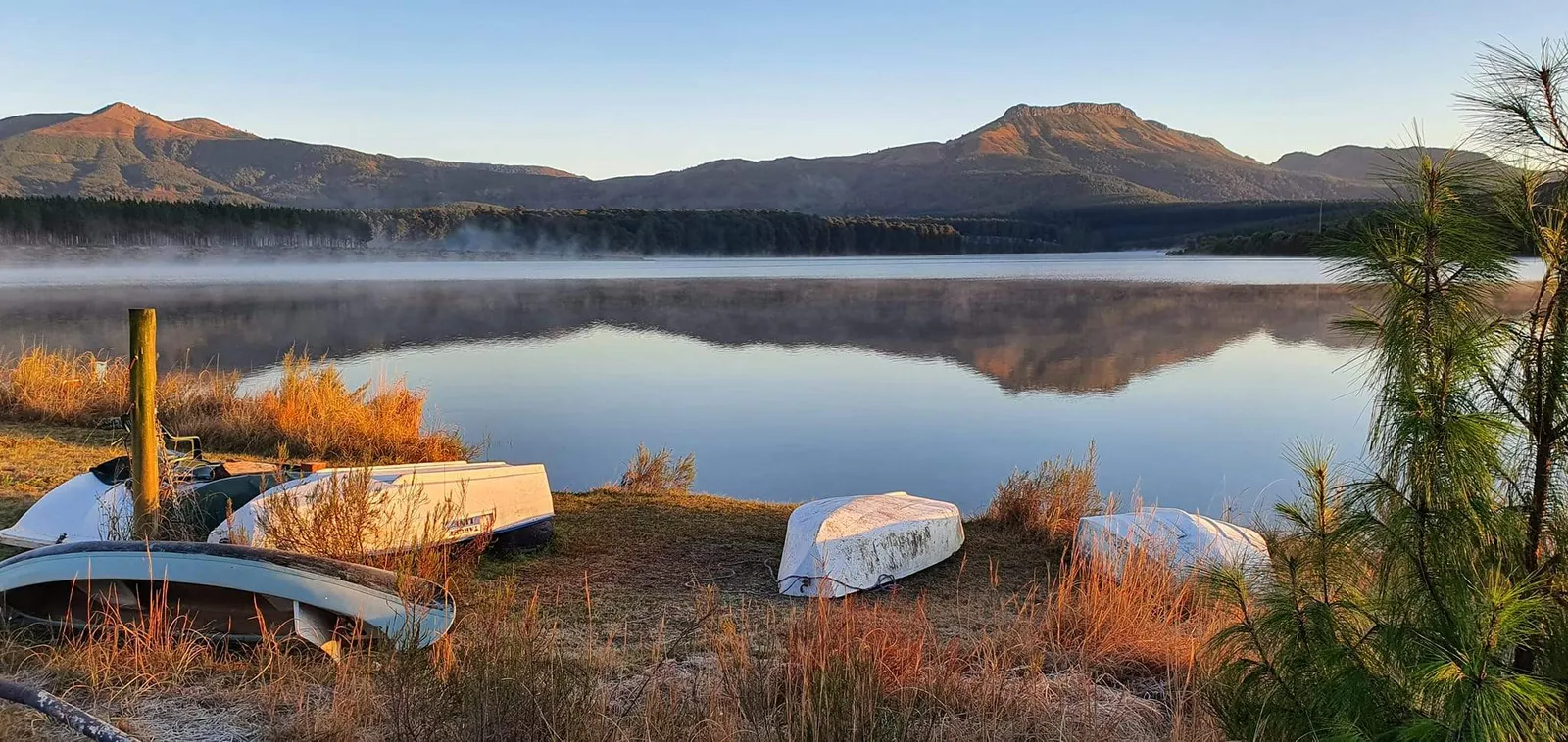 Rowboats on the Maden Dam shoreline at sunrise | Maden Dam - Eastern Cape - King William's Town - Maden Dam